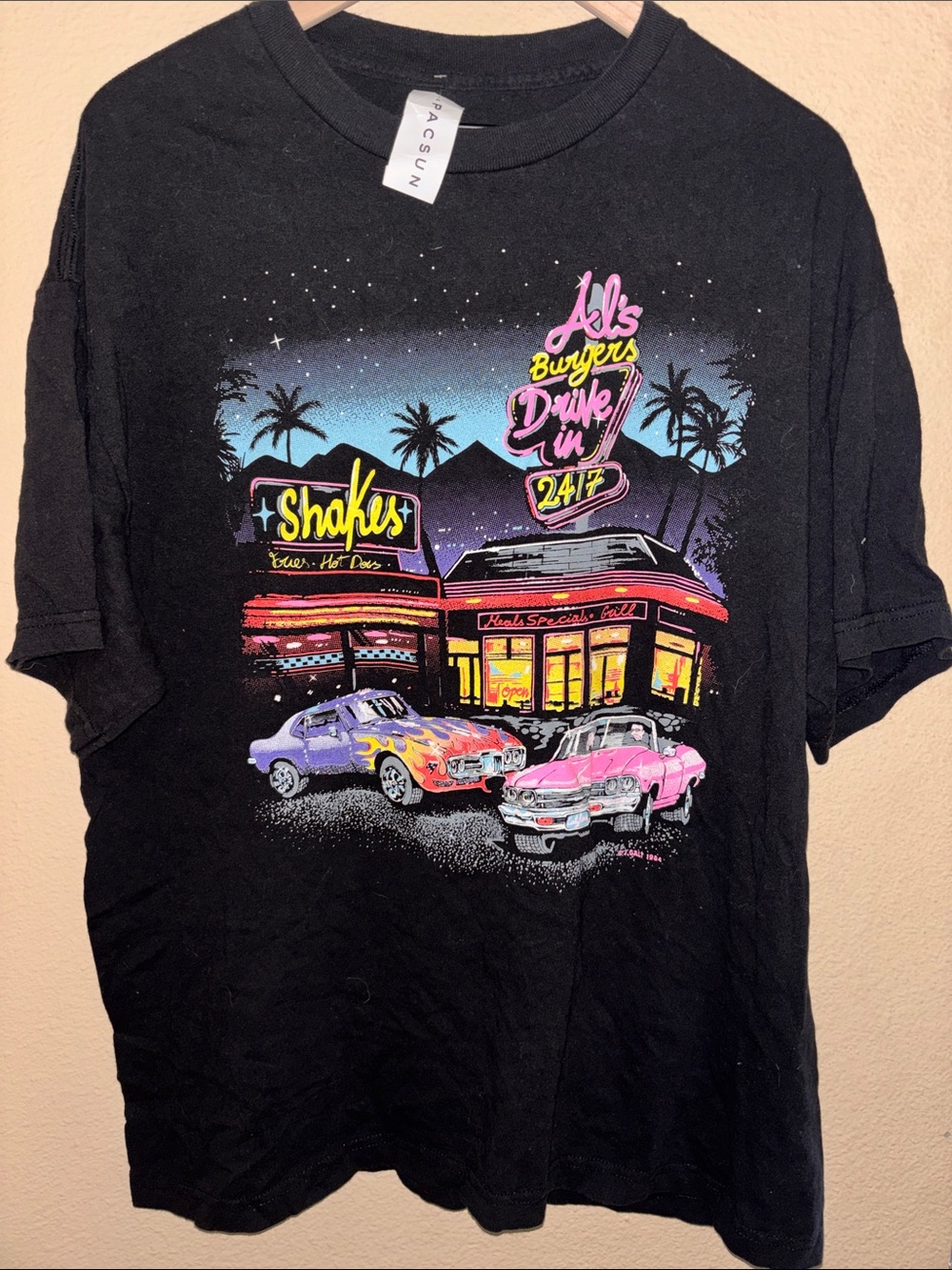 NWT PacSun Black Retro Drive In Tee